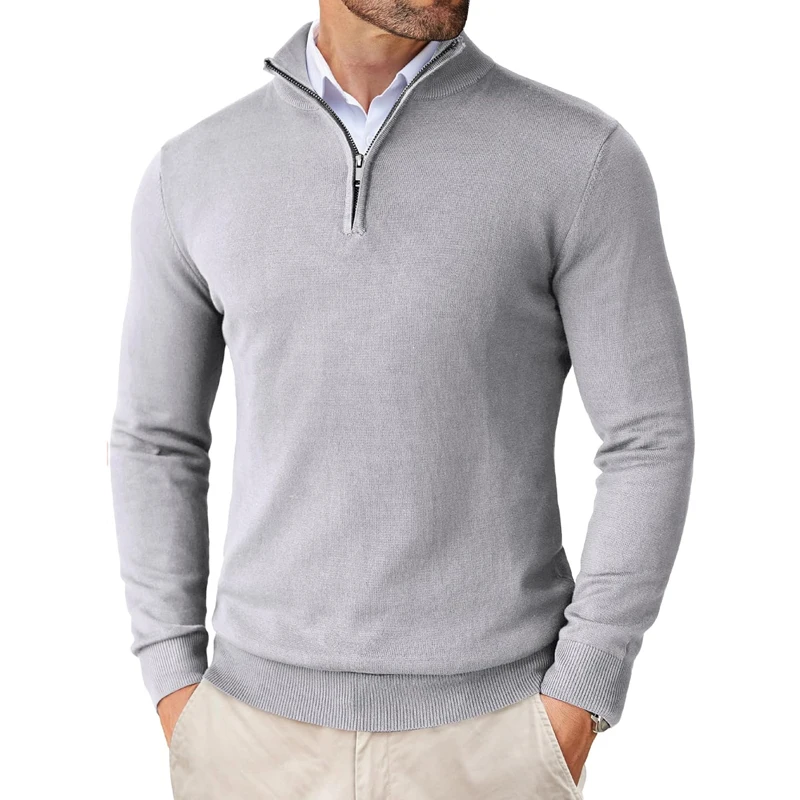 Quarter Zip Up Sweaters Slim Fit