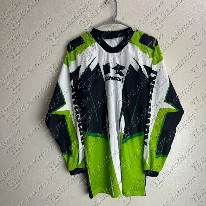 

Quick Dry Kawasaki Motorcycle Jersey, Long Sleeve Breathable Riding Shirt Y2K Dirt Bike & Mountain Racing,Comfortable Daily Gear