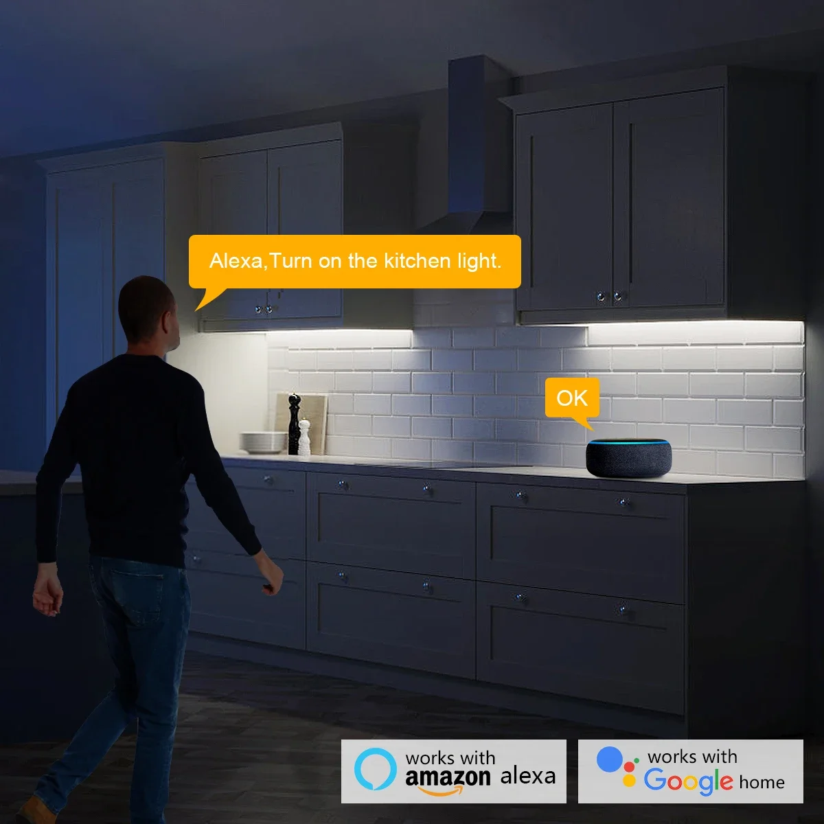 Intelligence Home Lighting Panel Lamp with Zigbee Controller 12V Dimmable Cabinet Wall Ceilling Lamp Support Tuya Alexa Google view 4