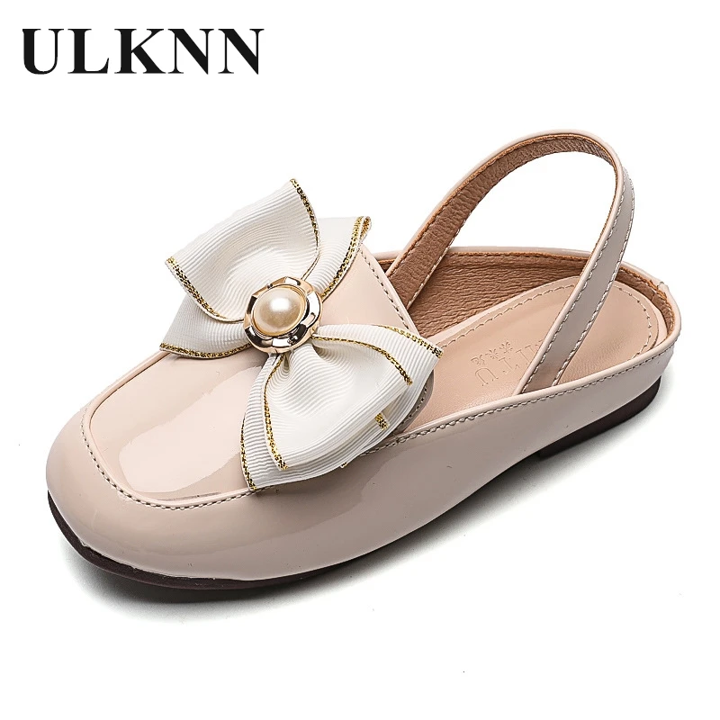 Girls Sandals children'sBeach Sandals Cute Bow shoes kid's Princess Shoe Flat Anti-slip Floor Slippers Teen Leather Shoe