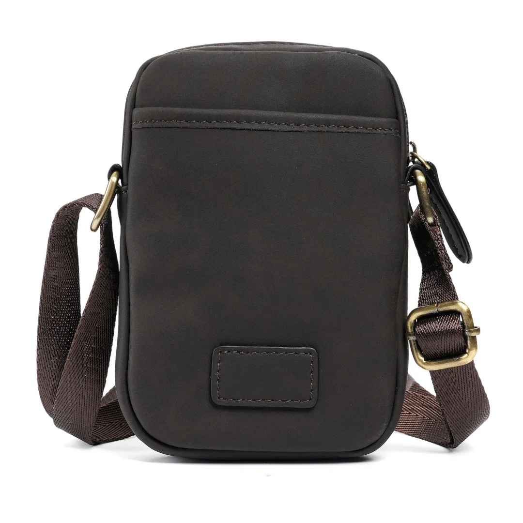 

Men Retro Split Leather Crossbody Shoulder Bag Unisex Multi-Functional Small Bag for Travel Phone & Small Items Adjustable Strap