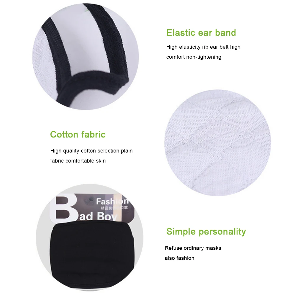 Mascarilla facial de algodón suave para ciclismo, máscara de seguridad transpirable, a prueba de viento, para exteriores, Unisex, de 1 a 10 piezas