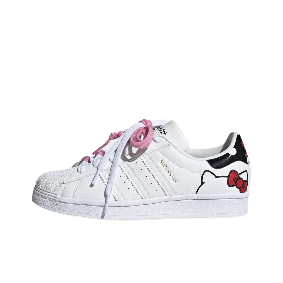 Hello Kitty X Adidas Originals SUPERSTAR Skateboard Shoes Women's Low Top White/Pink GW7168