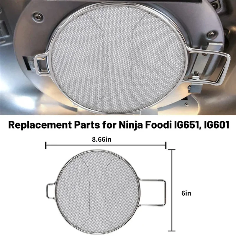 Bouclier anti-éclaboussures en acier inoxydable, grille lavable au lave-vaisselle et réutilisable, accessoires pour Ninja Foodi IGfemale IG601 IG651