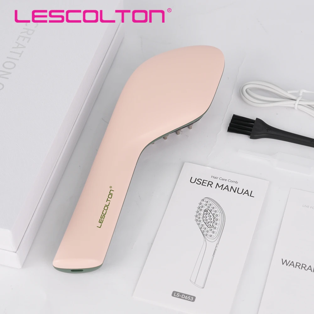 LESCOLTON-peine para el crecimiento del cabello, cepillos multifuncionales para el cuidado del cabello EMS, terapia de luz roja y azul, peines medicinales para el crecimiento del cabello para mujeres y hombres