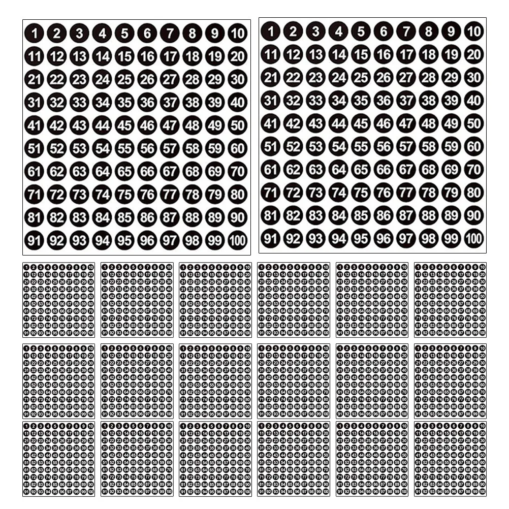 

2500Pcs Numbered Label Stickers 1 Through 100 Circle Self-Adhesive Mini Labels Writable Smooth Finish for Office Classroom Home