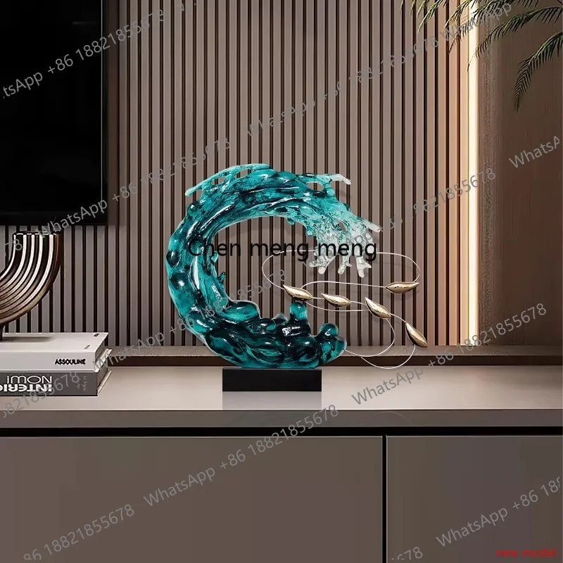 

Modern light luxury ornaments TV cabinet next to the entrance living room, sculpture housewarming new home H182