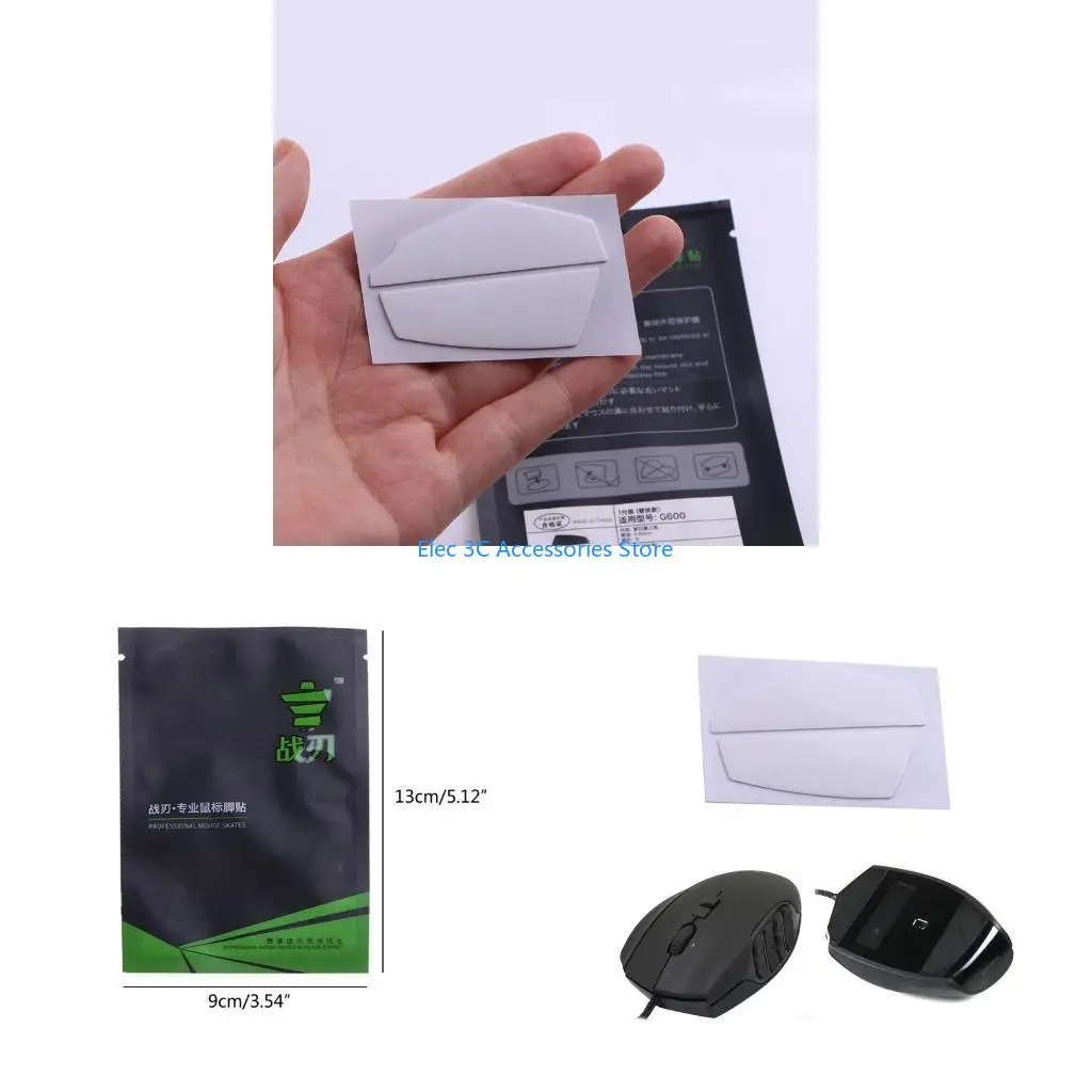 Y51A 1Set Mouse Feet Mouse Skates Stickers Pad Rounded Glides Curved Edges Mouse Feet Replacement for  G600 Mouse