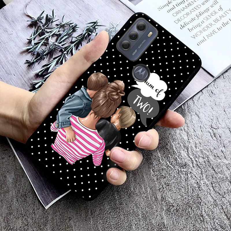 Mom One Two Son Daughter Phone Case For Moto E32 E32S E20 E40 E7 Plus Edge 40 30 Ultra Neo 20 lite G13 G9Plus GPure GStylus