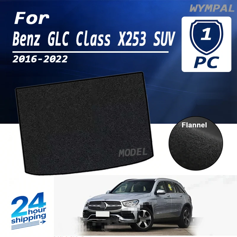 

Коврик для багажника из замши для Mercedes-Benz GLC Class X253 SUV 2016-2022, поддон-вкладыш для багажа, черный