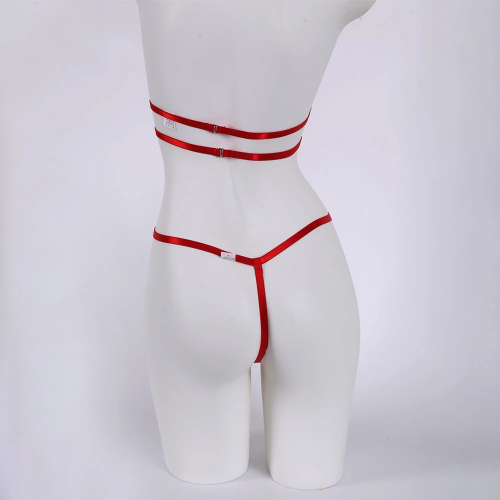 Conjunto de lencería fetiche transparente, disfraz íntimo de encaje transparente, ropa interior de tul de fantasía, conjunto exótico sin costuras de encaje, Anal abierto