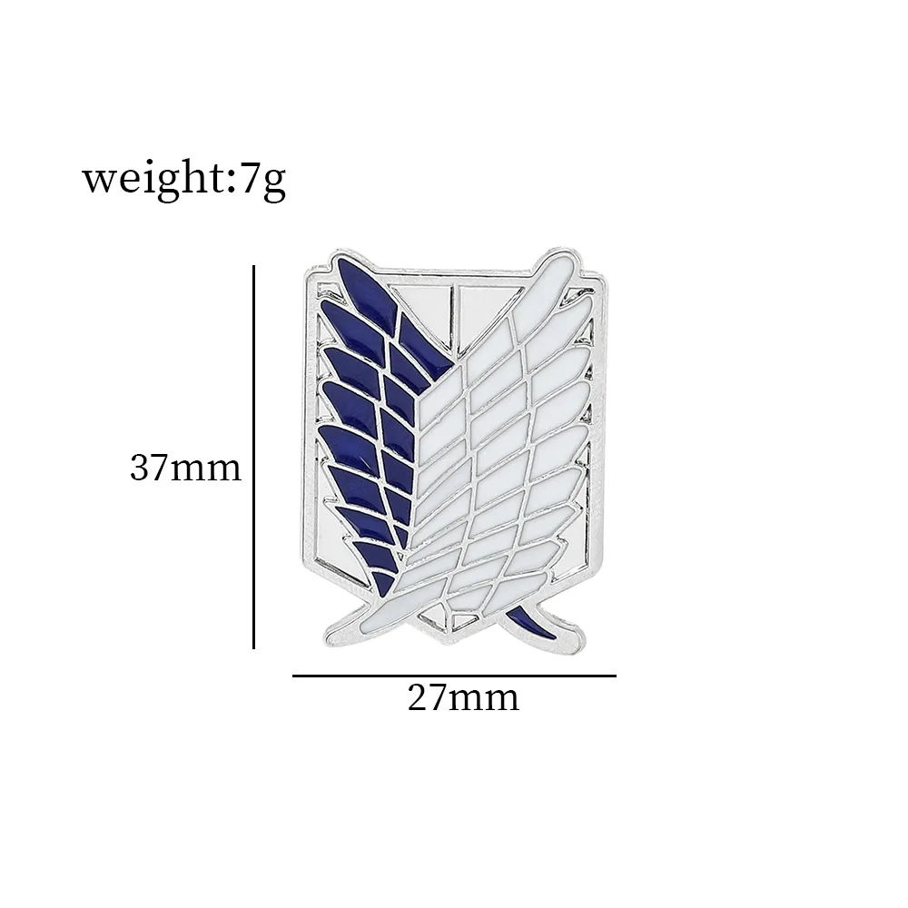 Anime Attack on Titan Enamel Brooch Eren Jaeger Mikasa Ackerman Jiyuu No Tsubasa Cartoon Lapel Badge Adornment Gift Wholesale - Image 2