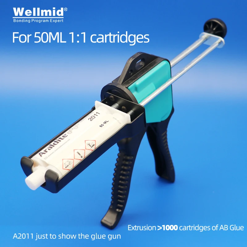 ARALDITE 50ML 1:1 cartridge 2K Manual POWER Gun Super long life Gun Mixing Dispensing Dispenser 3m push rod  2011 AB Glue Gun