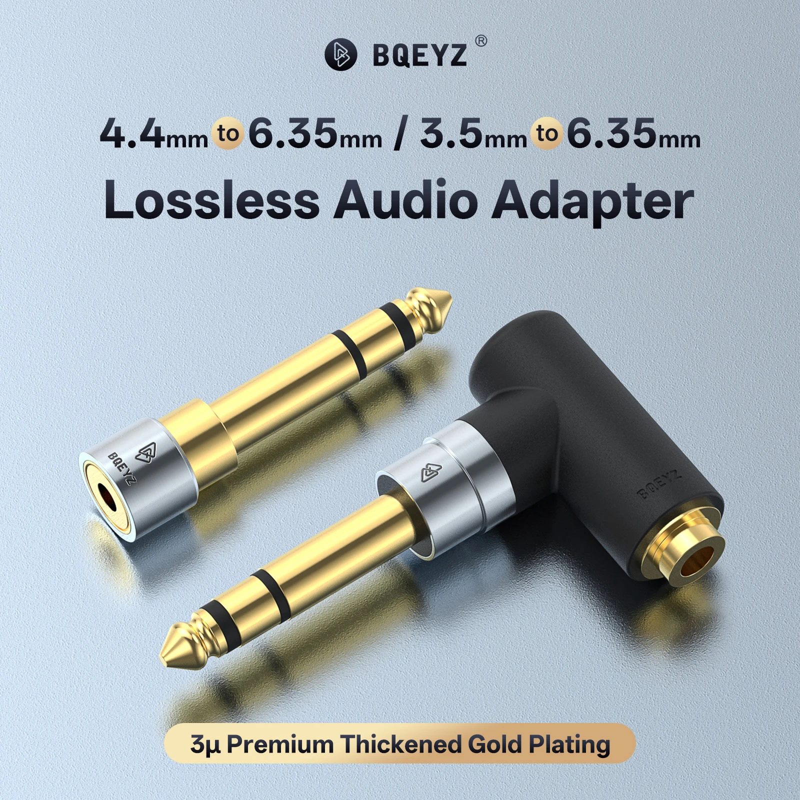 BQEYZ 6.5mm Male to 3.5mm/4.4mm Female Audio Jack Adapter for Headphone and Speaker