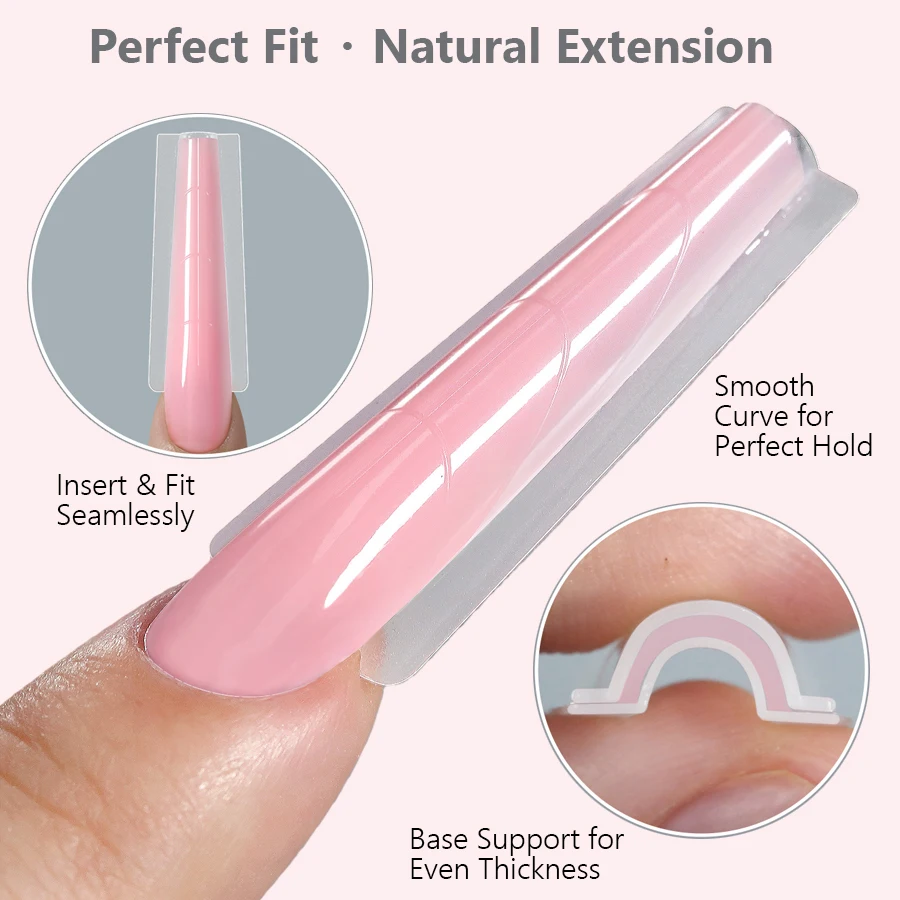256-teiliges Dual-Nagelformen-Set, Sandwich-, Sarg- und Mandelformen, 16 Größen, wiederverwendbare Ober- und Unterformen für Gel-Nagelverlängerungen – Detail 4