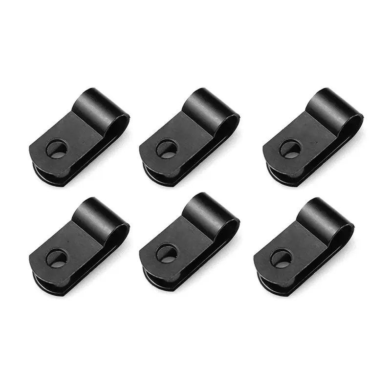 ABGG-3000 Pcs 1/4 Inch Black Nylon R-Type Cable Clips For Mounting Indoor Outdoor Rope Light Electrical Wire Clamp Fastener
