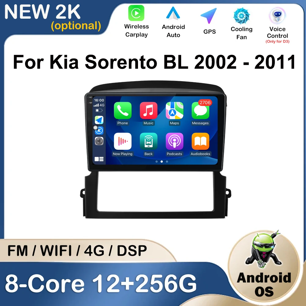 

Car Radio Multimedia Player Navigation GPS For Kia Sorento BL 2002 - 2011 Android Auto Touch Screen Stereo DSP Bluetooth NO 2din