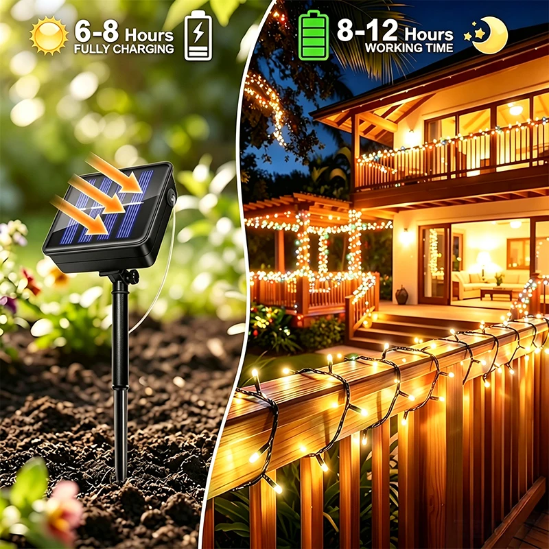 Fairy Lights Solar Powered 8 M - огляд і ціна Outdoor Solar Power Xmas Lights