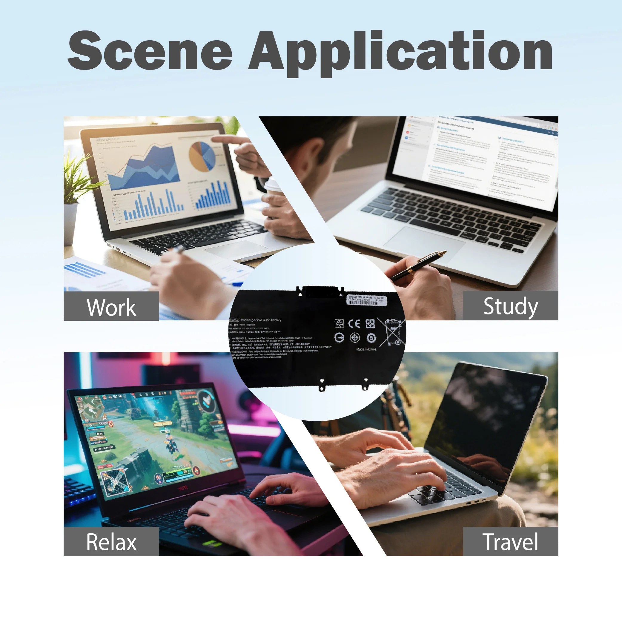 【توصيل سريع】بطارية كمبيوتر محمول 7.6 فولت MM02XL متوافقة مع سلسلة HP Starbook 13-an0001TU/an1017TU HSTNN-DB8U L27868-1C1