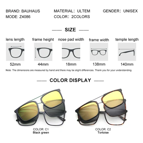 Imagen 2 del producto Z4086 gafas magnéticas cómodas a la moda, gafas de aviador de doble haz Vintage, montura de gafas graduadas para hombres y mujeres