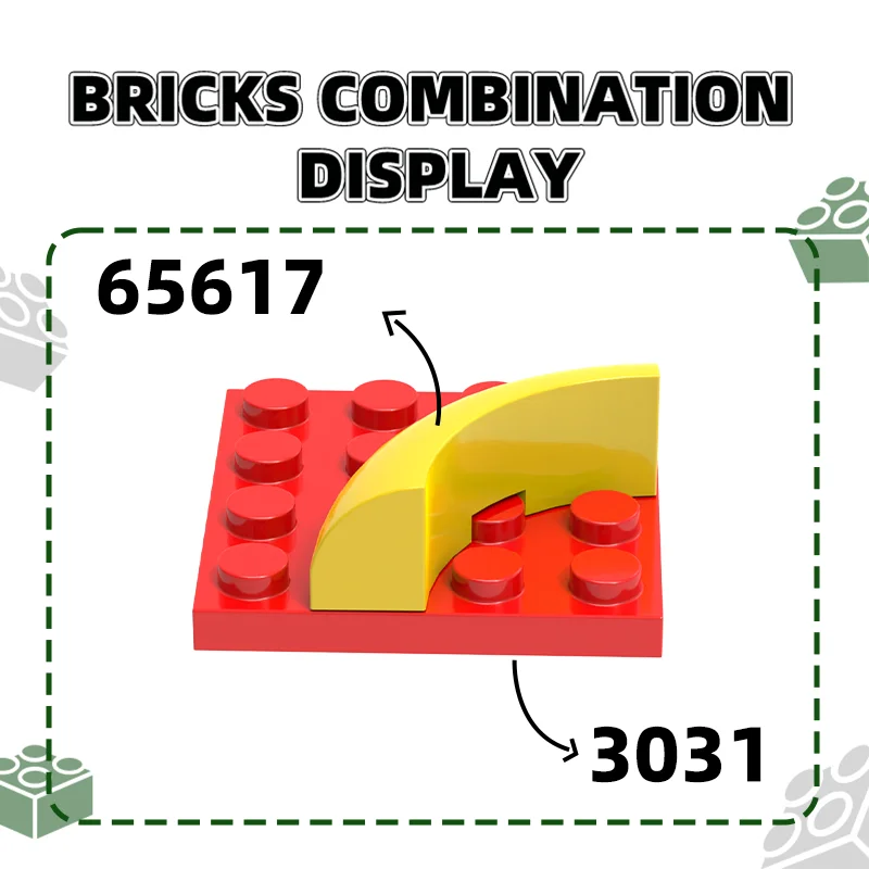 Wange 89Pcs/lot 65617 Round Corner 3x3x1 Building Blocks Moc Color Accessories Compatible with Brick DIY Spare Parts Toy Gift