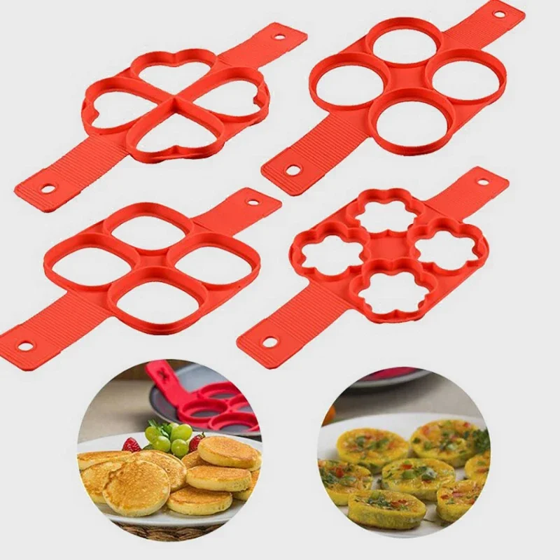 7 Hole Egg Pancake Ring Nonstick Pancake Soufflé Making Mold Silicone Cake Omelet Cooker Shaper Tool Kitchen Baking Accessories