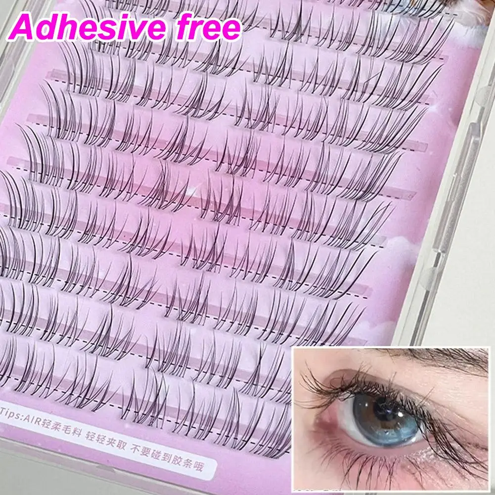 Natürliche falsche Wimpern, selbstklebend, Fuchs-Augeneffekt, koreanischer Stil, Wimpernverlängerungen, tägliche flauschige Wimpern-Cluster