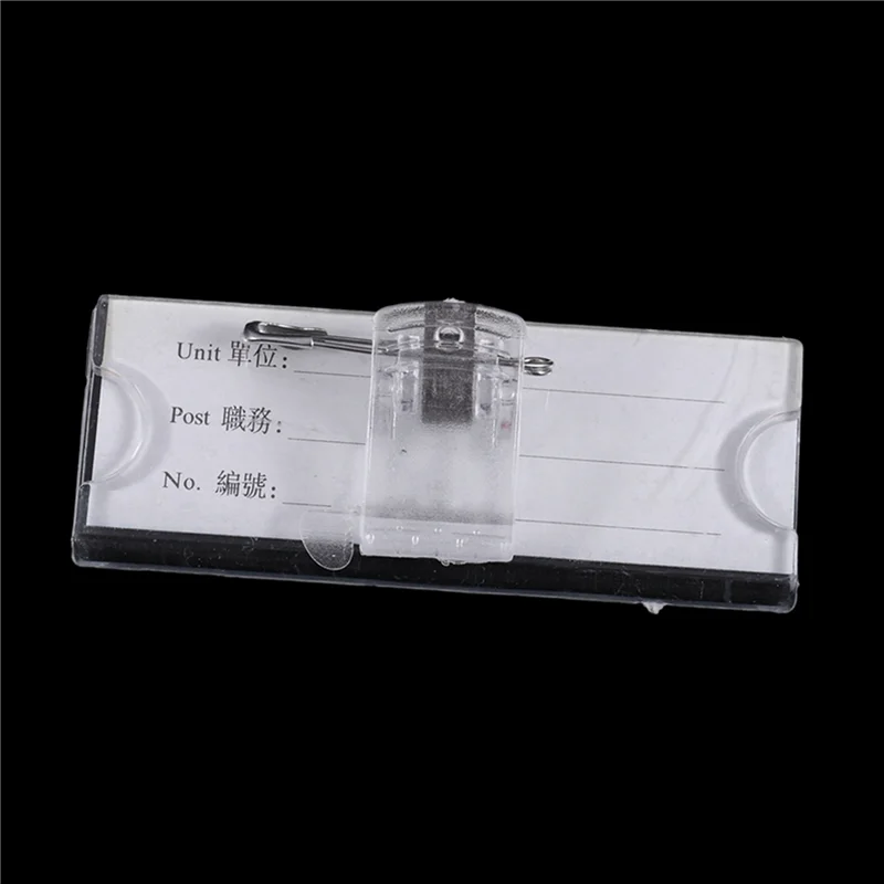 

J1UL1N Safetypin Clear Hard Plastic Name Tag Clip Holder 30 Pcs