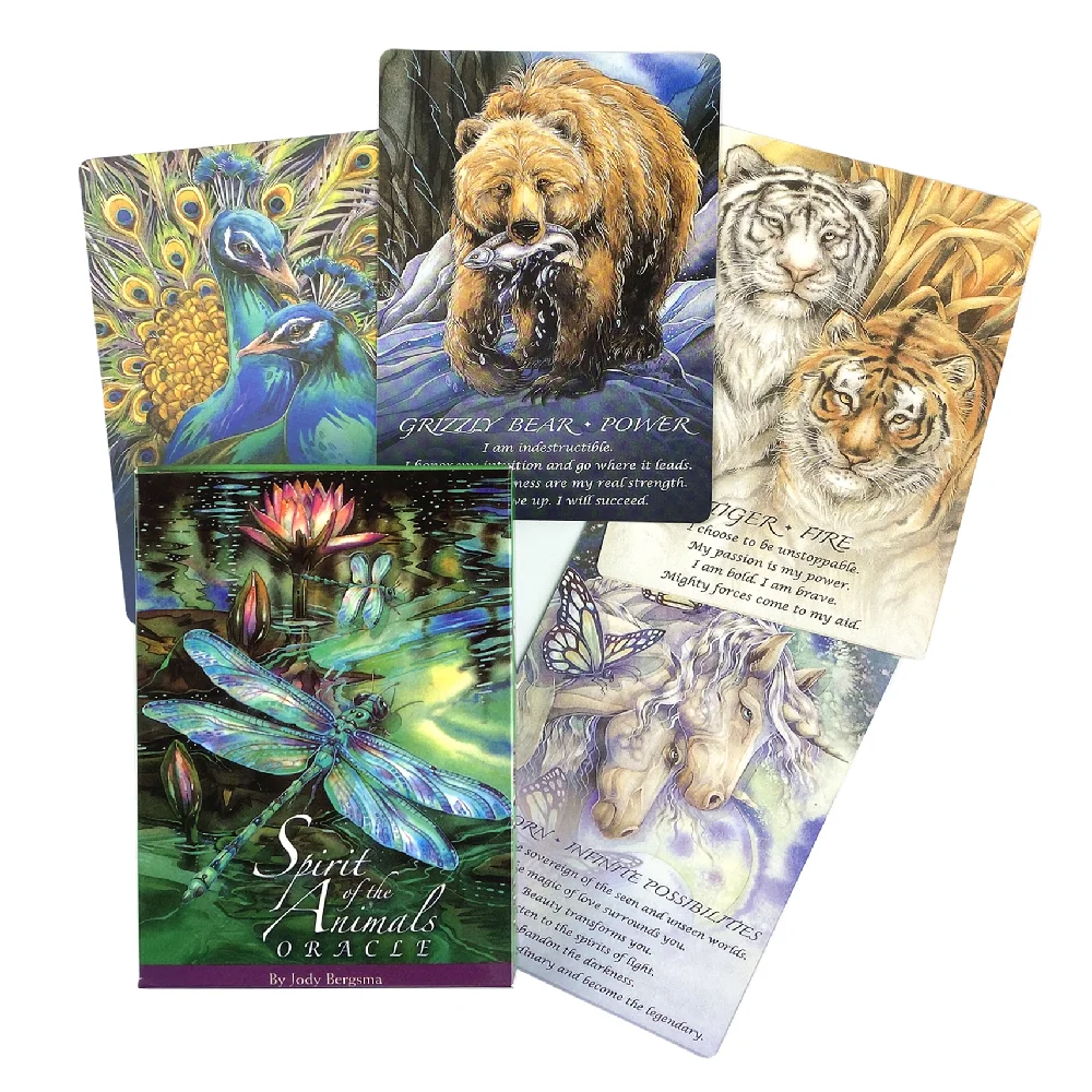 Cartes Oracle Spirit Of The Animals, 52 cartes de tarot, édition anglaise, jeu de divination, jeux de société