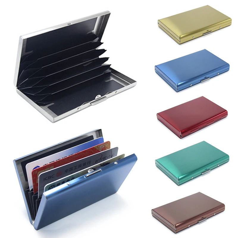 1PC Card Holder Men Women Smart Wallet Credit Bank Card Holder Metal Slim Purse Aluminum Alloy Business Mini wallet Purse