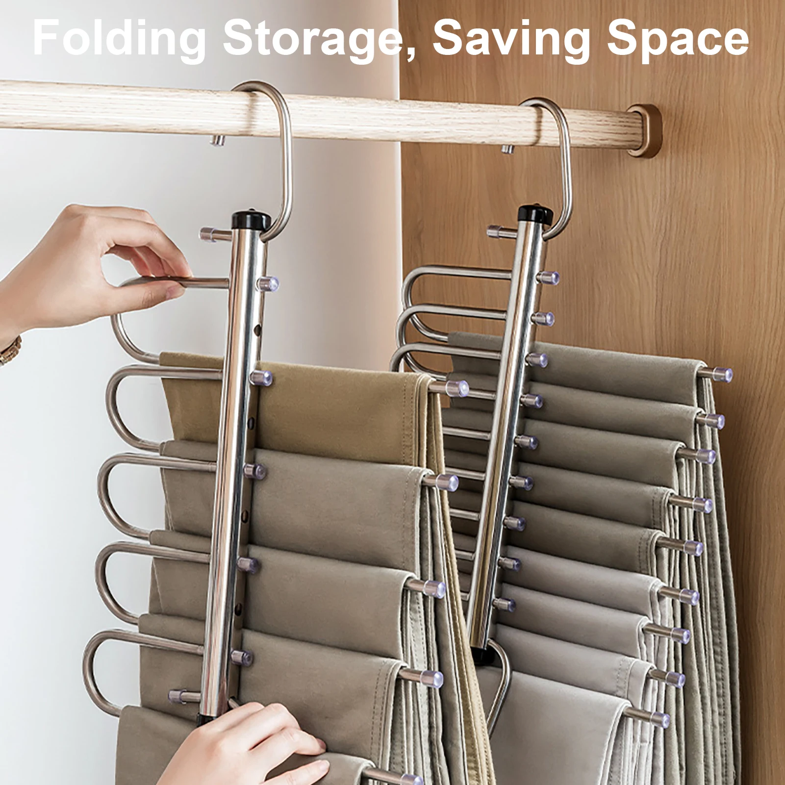 Stretchable Coat Hangers Wardrobe Pants Clothing Storage Rack Clothing Wardrobe Storage Organization Holder Organizer Shelf New