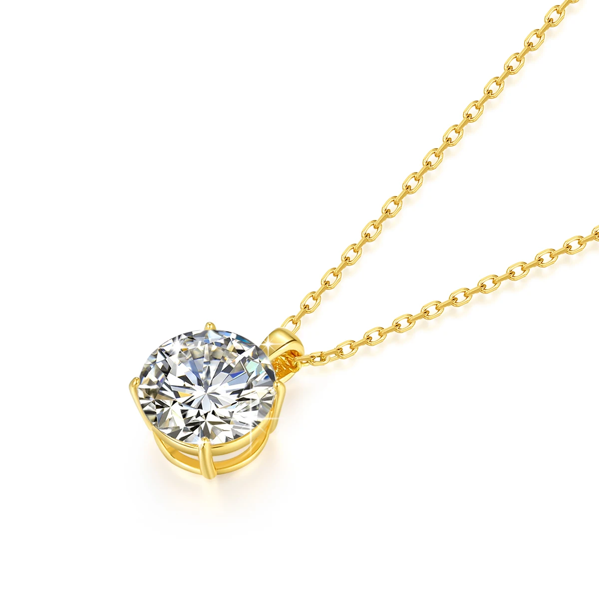 1CT 2CT 3CT Moissanite Diamond Necklaces Real 14K Gold Engagement Pendant GRA Certified for Women Wedding Party Classic Jewelry