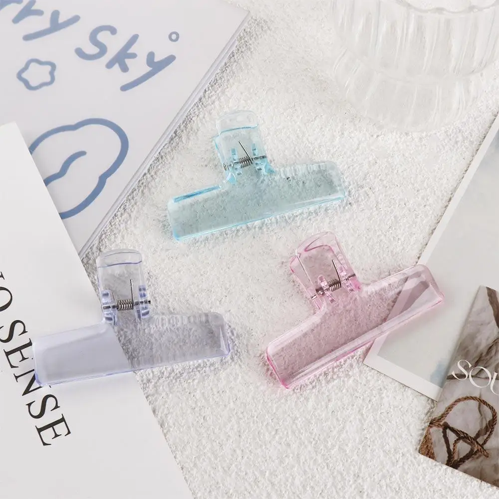 Transparent Korean Dovetail Clamp Office School Test Paper Bookmark Binder Paperclips Memo Clip Page Holder Fixing Clips