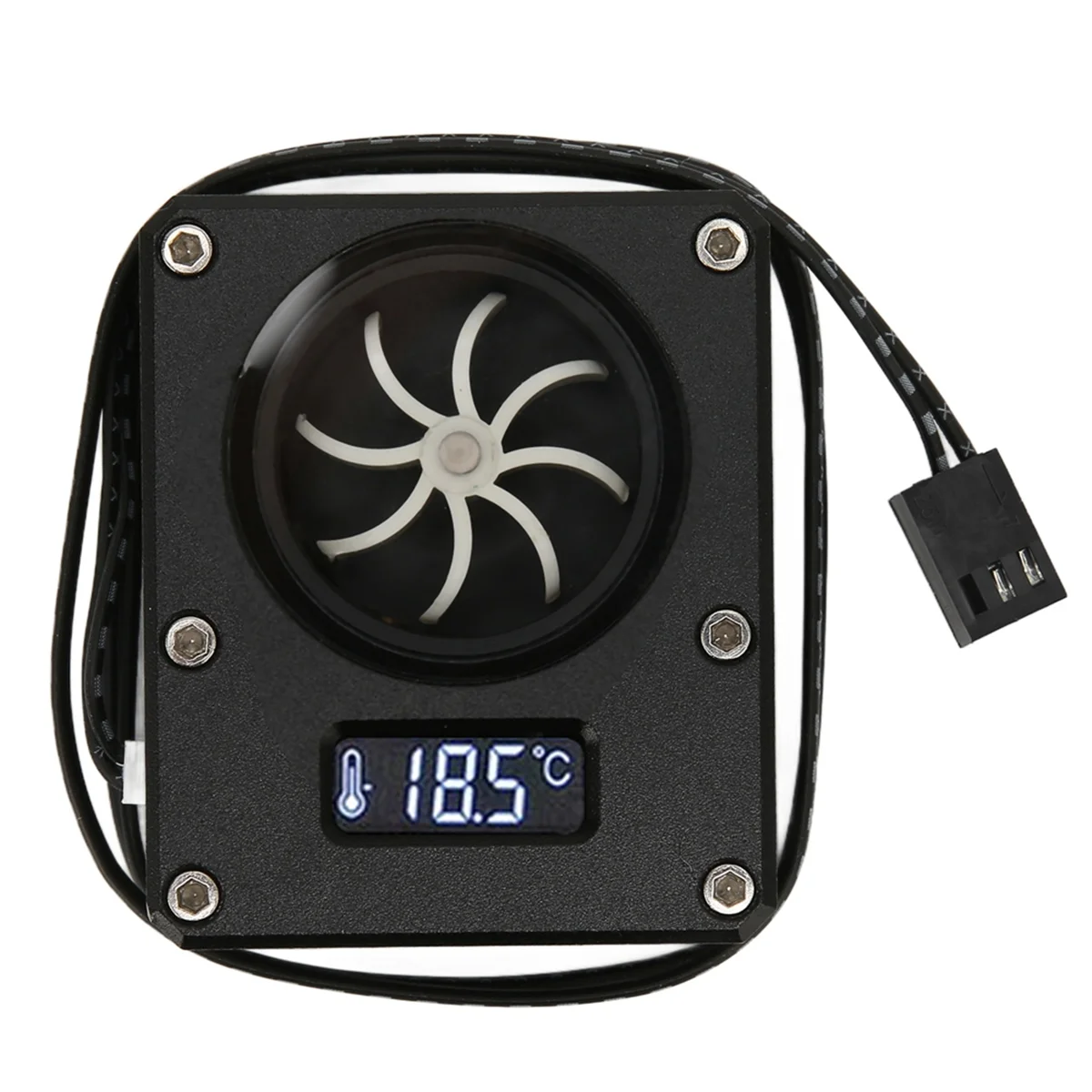 SMIEA PC Water Cooling Flow Meter Indicator 12V Small 3pin Interface G1/4 Thread Pom Rustproof Computer Flow Meter Black