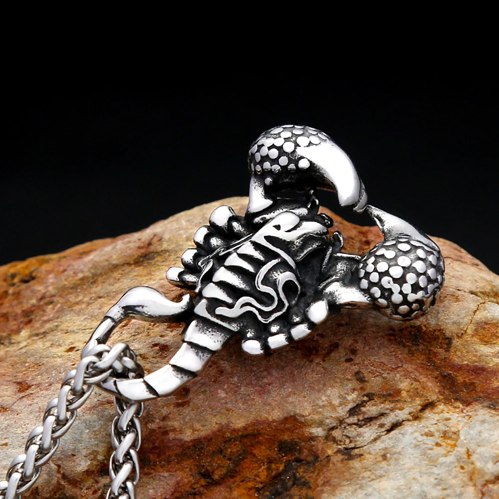 Vintage Gothic Scorpion Pendant For Men Stainless Steel Punk Animal Necklaces Unique Biker Fashion Jewelry Gifts Dropshipping