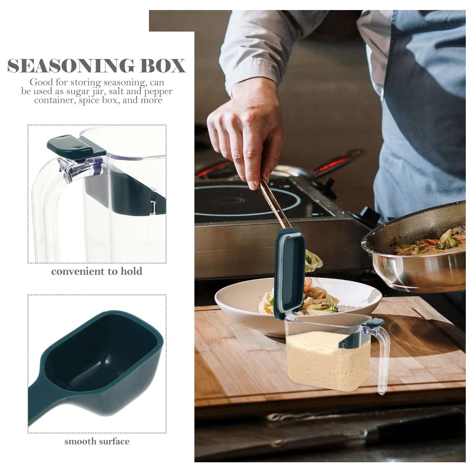 

Seasoning Box Set Dust-Proof Lid For Salt Pepper Sugar Storage Kitchen Gadget Multi Spice Container Jar Tool