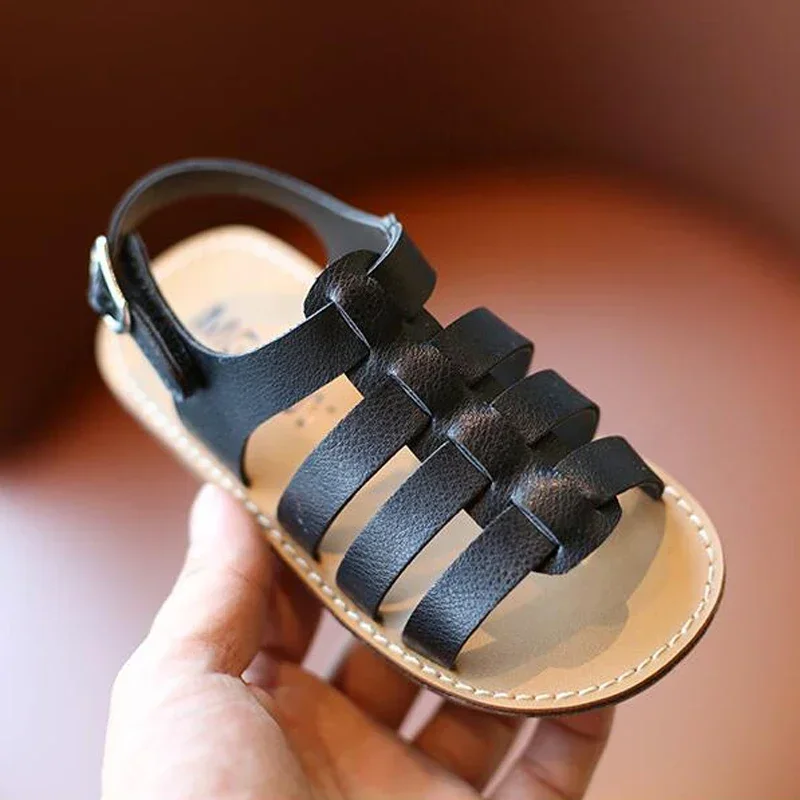 1-6 Years Children Summer Outdoor Beach Shoes Girls Princess Knitted Open Toed Sandals Gold, Silver, Black