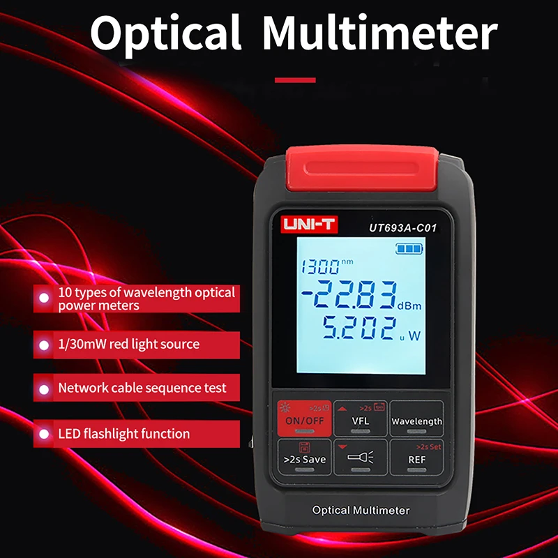 UNI-T Optical Power Meter UT693A Series C/T Type Fiber Optic Power Meter VFL OPM Light Meter RJ45 Network Cable Tester