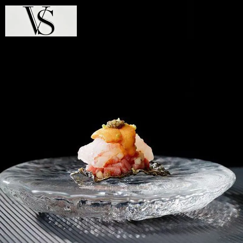 plate-snack-sashimi-disc-tray-fruit-salad-plates-bowl-dim-sum-dish-transparent-glass-crystal-dinner-plate-dessert-plates-sushi