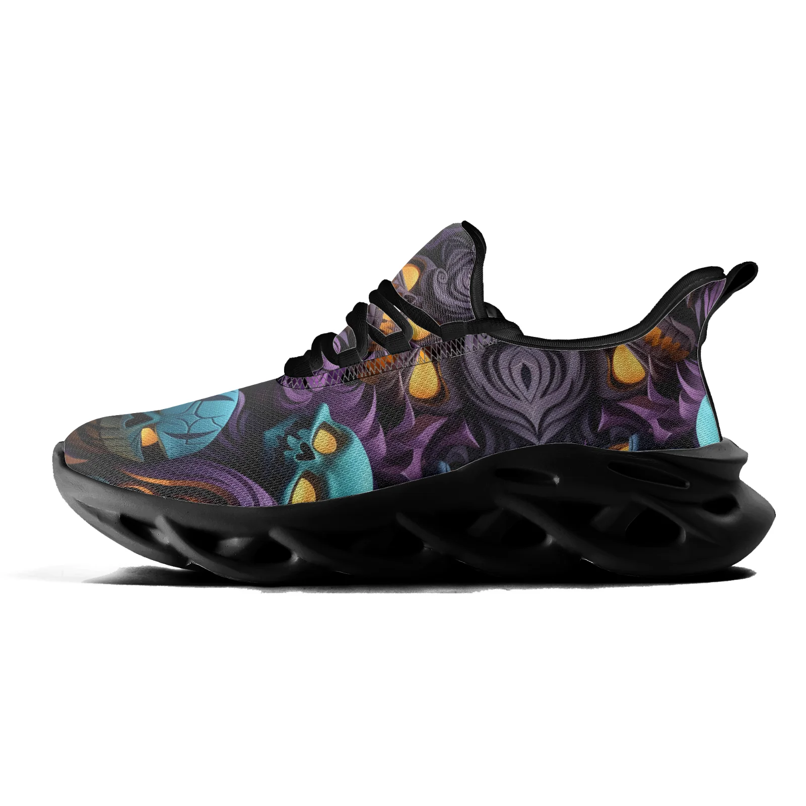 أحذية رياضية غير رسمية مخصصة على شكل جمجمة فانوس اليقطين أحذية جري للرجال والنساء أحذية شبكية خفيفة الوزن #4