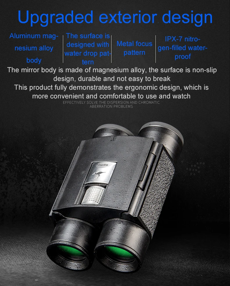 Shuntu 8x20 10x25 ED Binoculars Waterproof SMC Coating Eyepiece Bak4 Prism Optics Portable Folding Telescope For Camping Hunting