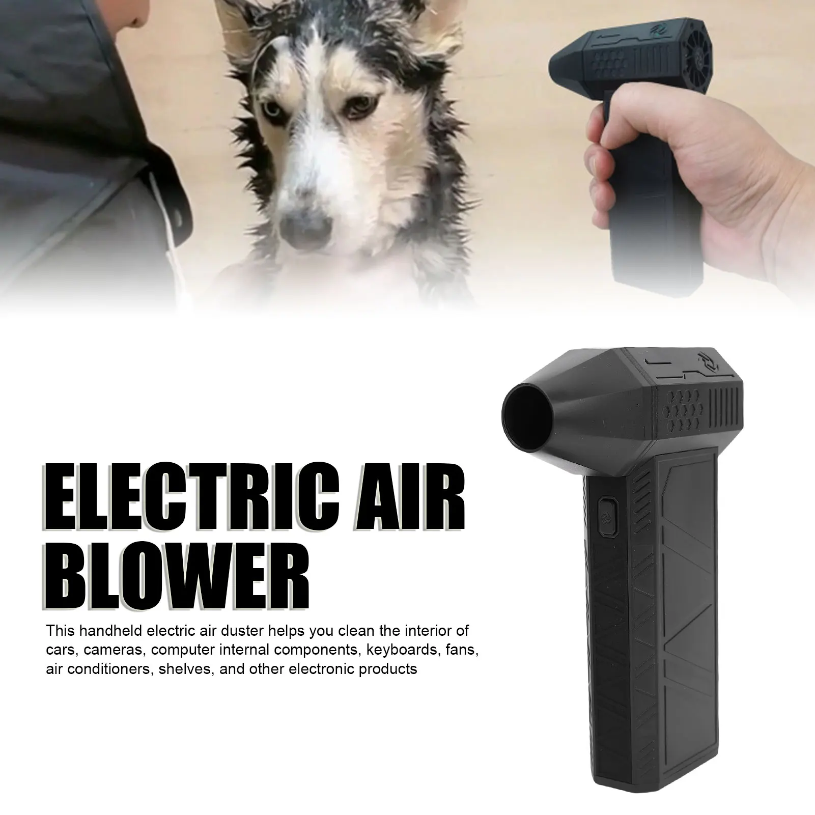 

Portable Turbo Fan 180G Blowing Force Brushless Motor Cordless Air Blower 3000mAh Li Battery for Furniture Device Dust Removal