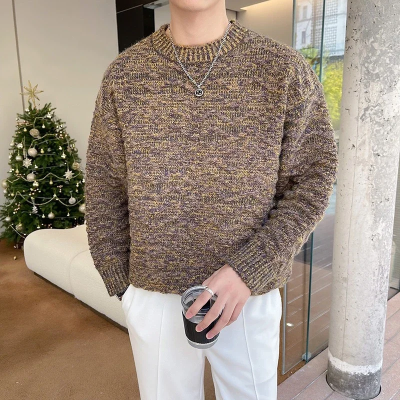Новый осенне-зимний простой внутренний свитер, модные повседневные универсальные мужские пуловеры
