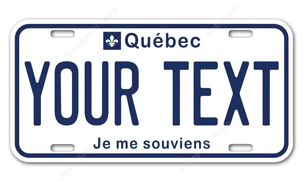 Personalized Quebec Car  Plate | 6x12 Inch | Custom Quebec Plate for Front of Car | Personalized Custom Car Tags