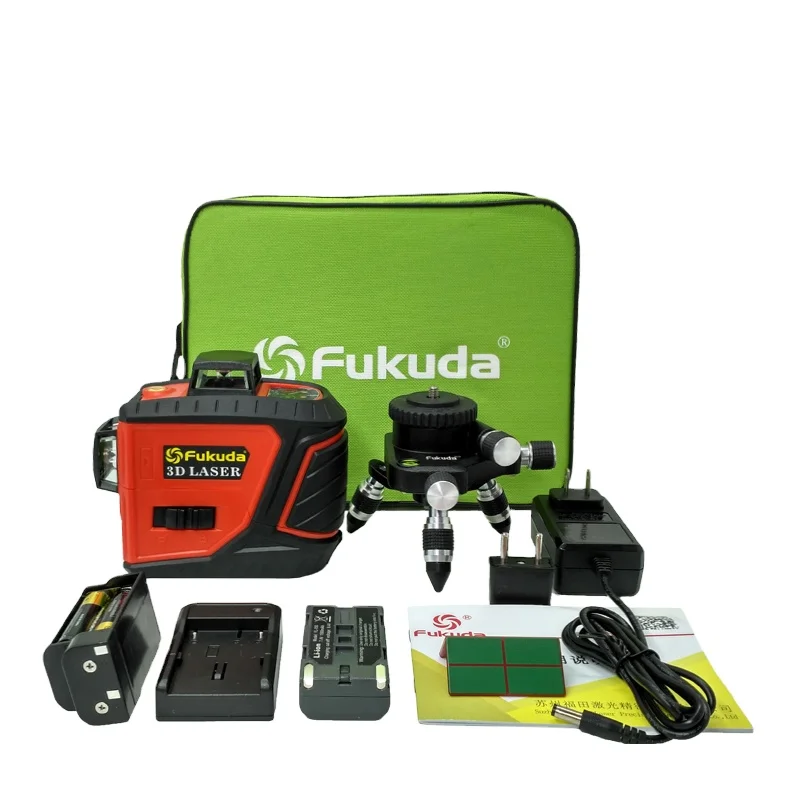 Hot Seller Fukuda MW-93TR Industrial/DIY 3D Red Beam Cross Level Meter Machine 12 Lines 360 Degree Leveling Tool 1mm/5m