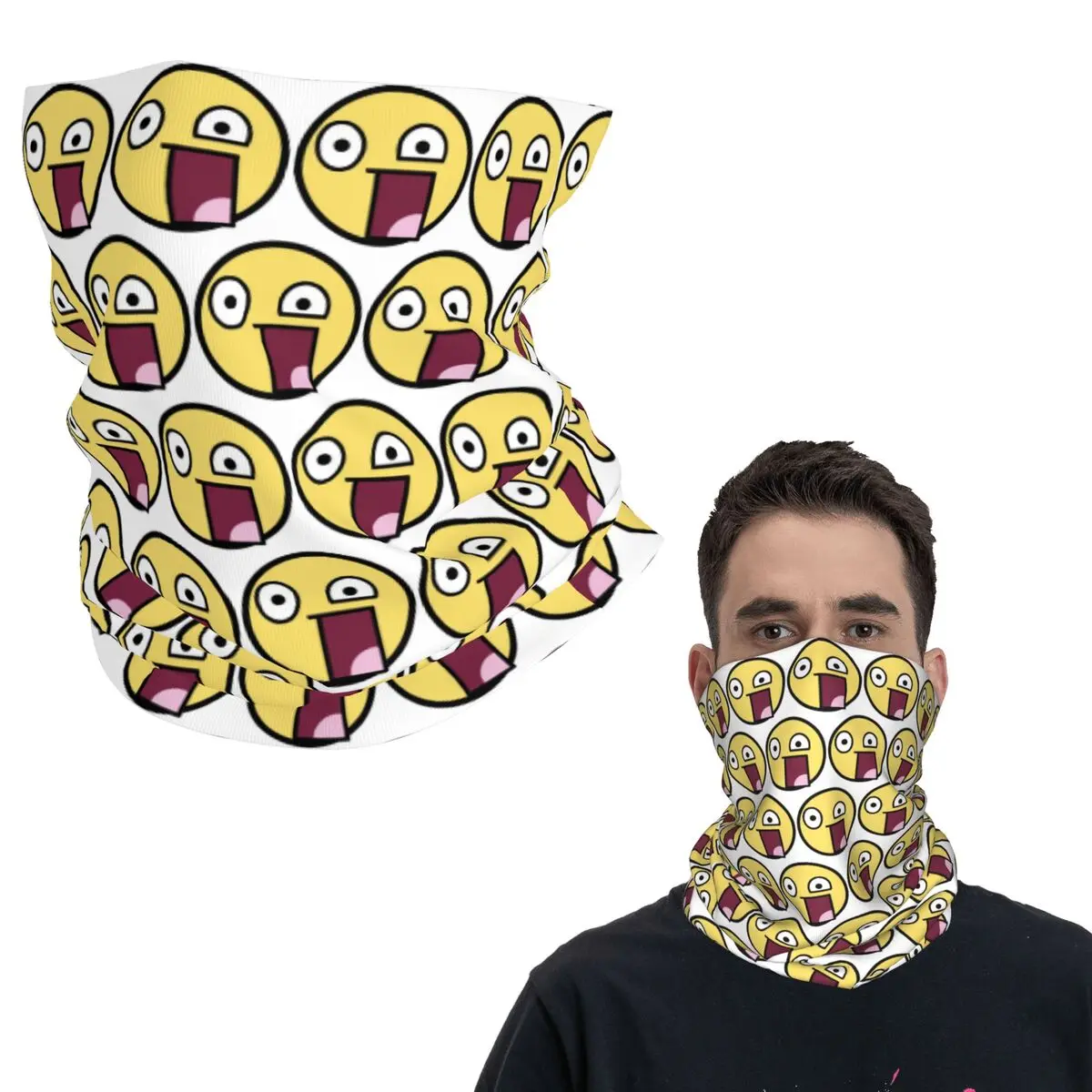 رهيبة الوجه ملحمة S-Smiley-S باندانا الرقبة الجراب قناع مطبوع وشاح متعدد الاستخدام عقال للجنسين الكبار قابل للغسل #1