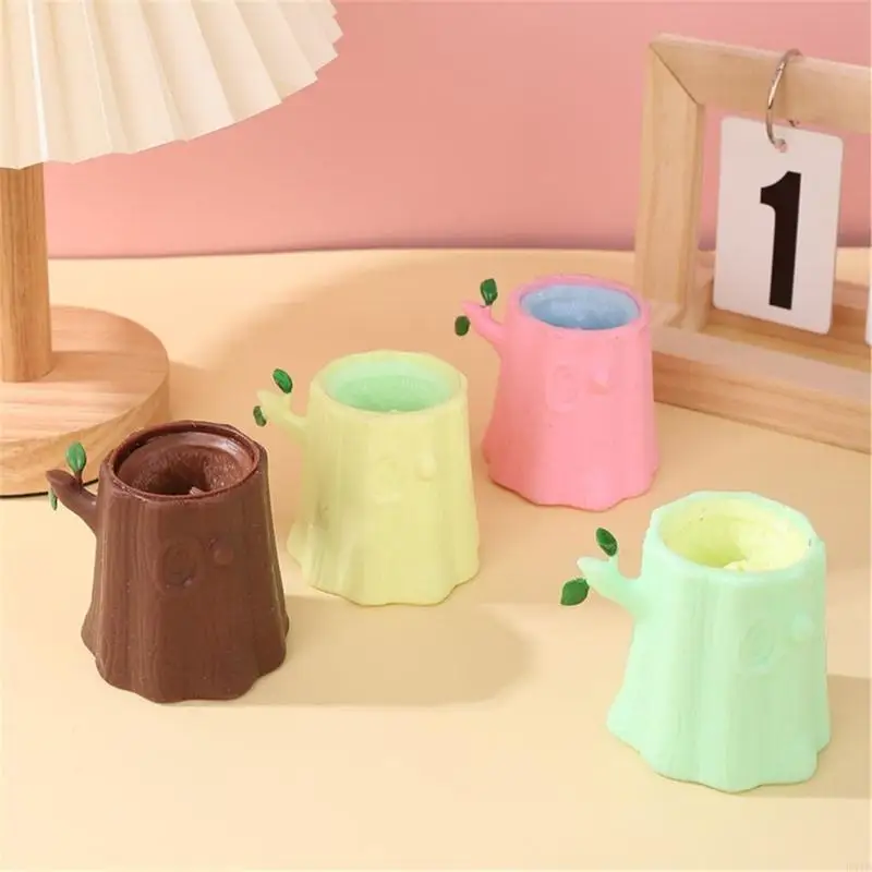 Soft Pinch Toy Squirrels Cup TPR Toy Squeezable Stumps Adult Child Anxiety Toy P31B