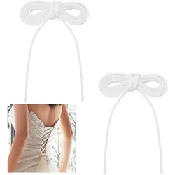 2 Bundle 78.7 Inches Women's Tie Back for Wedding Bridal Gown 0.2 Inch Adjustable Lace up Dress Cord Back Corset Ribbon