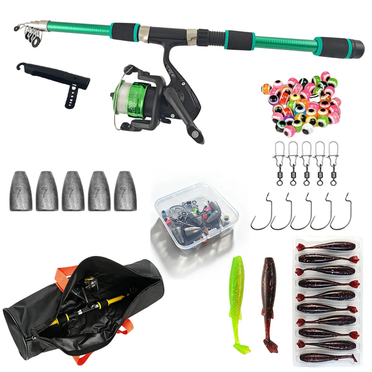 Fishing Equipment Online - 1.8m Telescopic Fishing Rod Set, Portable