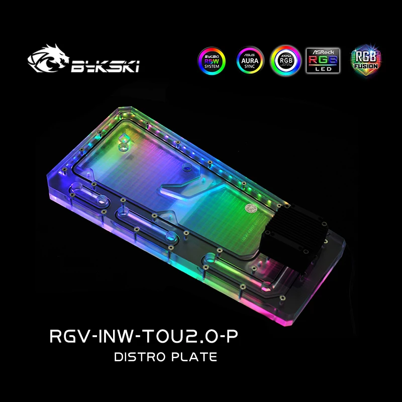 BYKSKI Acrylplatine Wasserkanallösung für IN WIN TOU2.0 Gehäuse für CPU GPU Block / Combo DDC Pumpe RGV-INW-TOU2.0-P